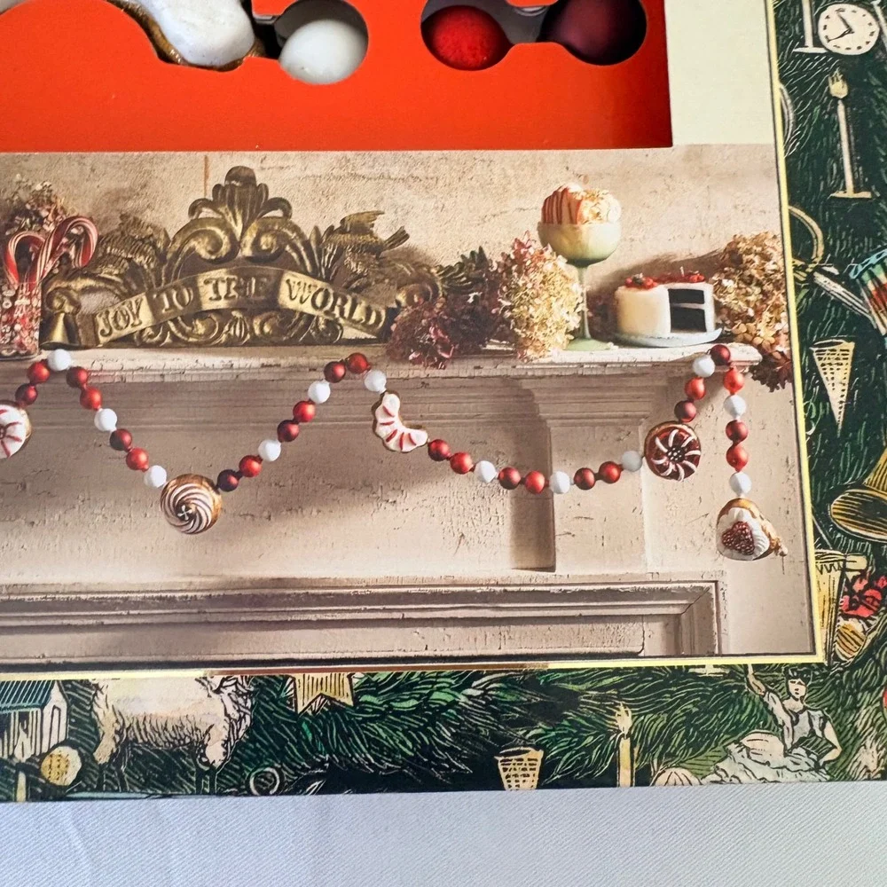 John Derian‎ for Target Glass Cookie Garland 5ft Christmas Holiday Decor Red